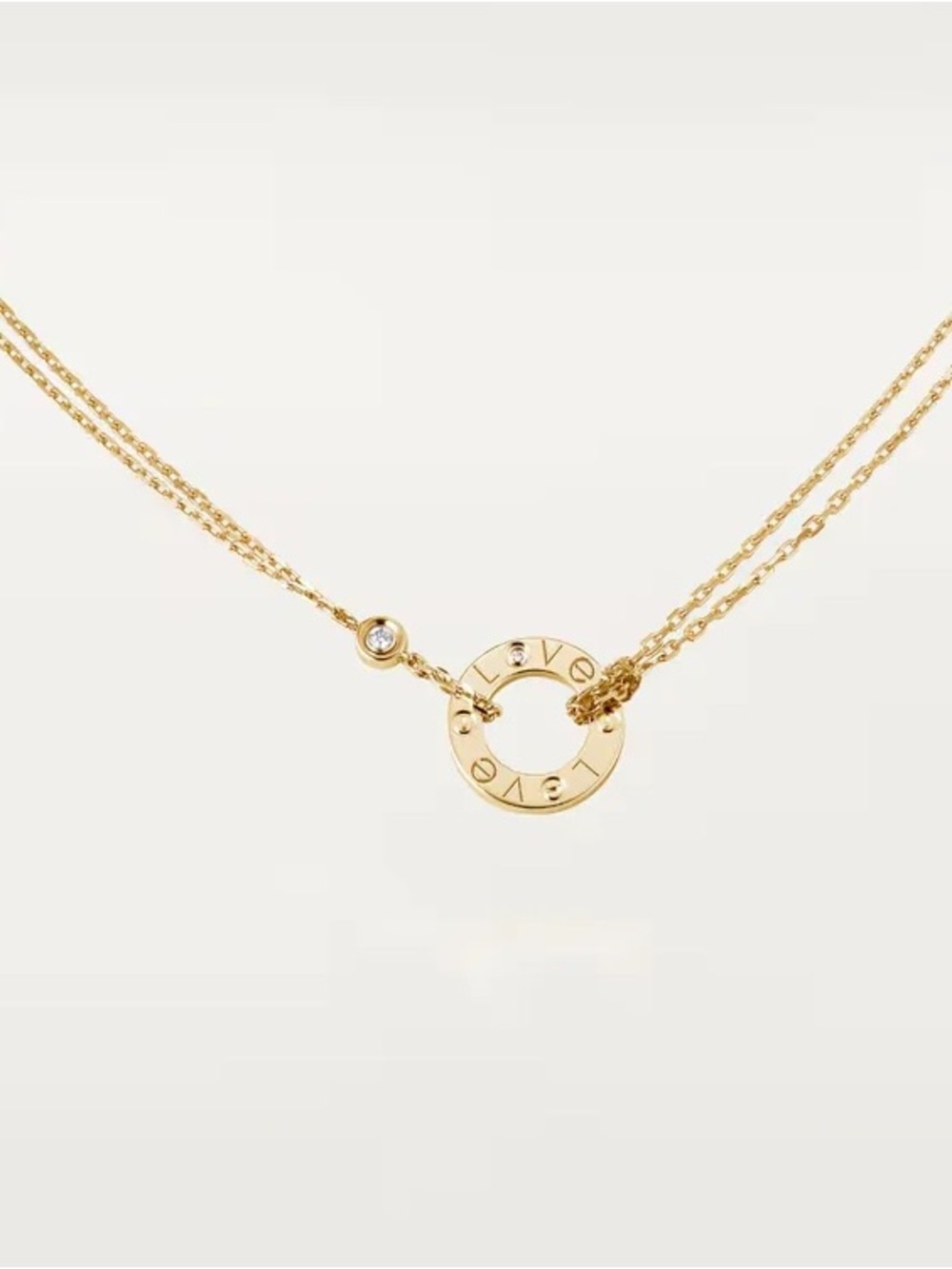 Gold Love Circle Pendant Necklace - Women Jewelry